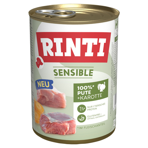 Rinti Sensible mit Pute & Karotte 400 g - 12 Stück