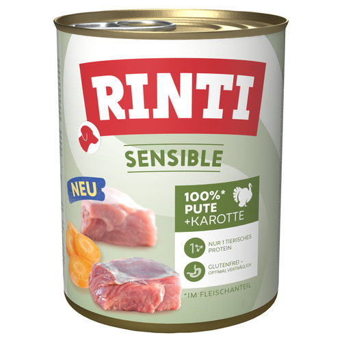 Rinti Sensible mit Pute & Karotte 800 g - 6 Stück
