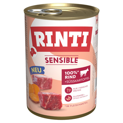 Rinti Sensible mit Rind + Süßkartoffel 400 g - 6 Stück