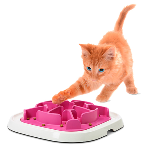 weitere Abbildung SAVIC Anti-Schling-Napf/Intelligenzspielzeug pink/wei fr Katzen