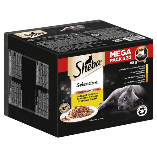 SHEBA Katzenfutter Multipack - Geflügel In Sauce 3x40x85g