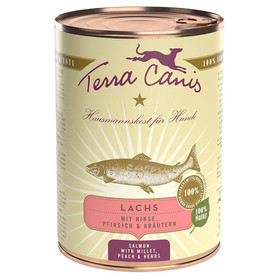 Abbildung Terra Canis Classic Lachs mit Hirse, Pfirsich und Krutern 400 g - 12 Stck