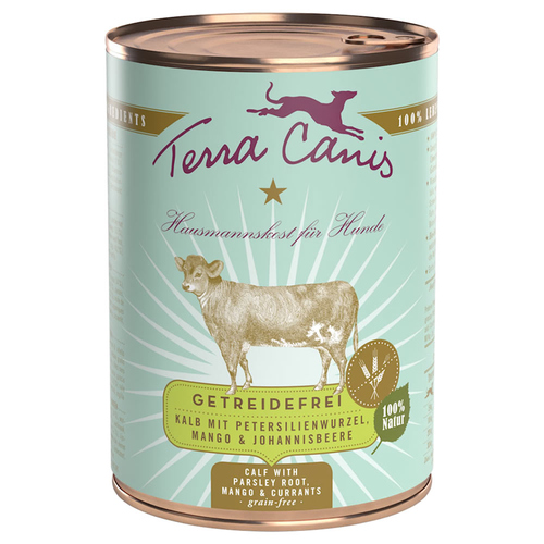 Terra Canis Kalb mit Petersilienwurzel, Mango & Johannisbeere / getreidefrei 400 g - 12 Stück