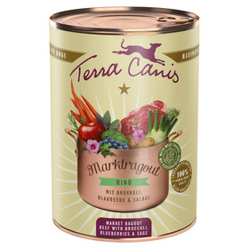 Abbildung Terra Canis Marktragout Rind mit Brokkoli, Blaubeere und Salbei 385 g