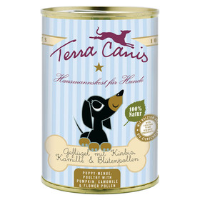 Abbildung Terra Canis Welpe Geflgel mit Krbis, Kamille und Bltenpollen 400 g - 12 Stck