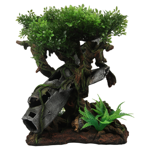 weitere Abbildung Terra Della Terrarium Dekoration Flugzeugwrack Baum