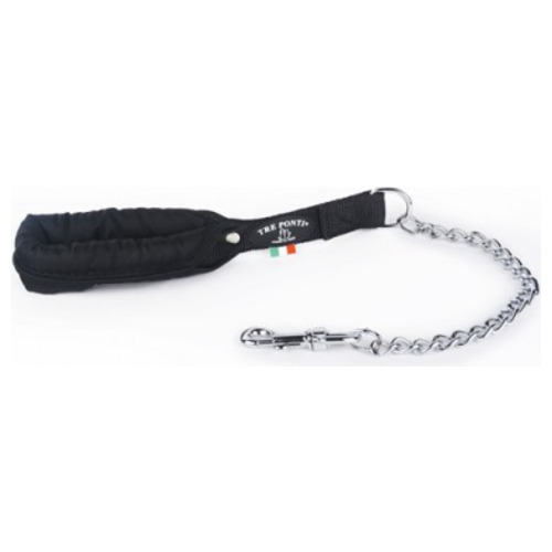 Tre Ponti Serie TP310 Rocky Chain Extrem robuste Leine mit Kette schwarz/metall