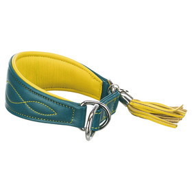 Abbildung Trixie Active Comfort Windhundehalsband mit Zug-Stopp petrol/gelb