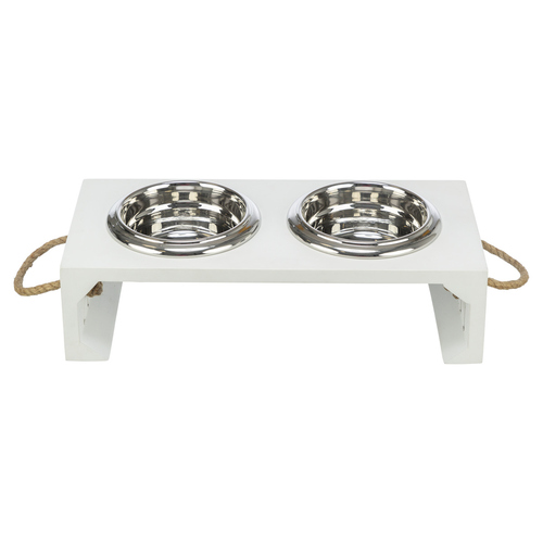 Trixie BE NORDIC Napf-Set, MDF/Edelstahl weiß für Hunde