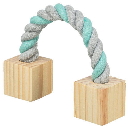 Trixie Baumwollspielseil mit Holz, Kleintiere