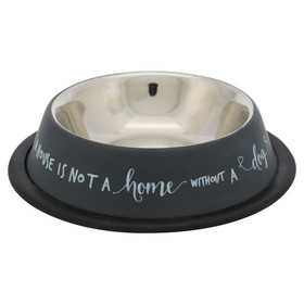 Abbildung Trixie Edelstahlnapf a house is not a home without a dog grau
