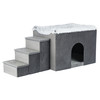 Trixie Höhle Harvey mit Treppe grau/weiß-schwarz für Katzen Abbildung 3