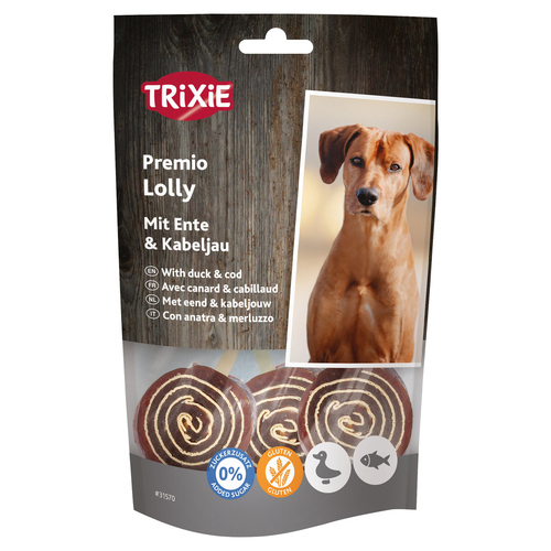 Trixie Hundesnack Premio Lolly mit Ente & Kabeljau 80 g - 6 Stück / Sparpaket