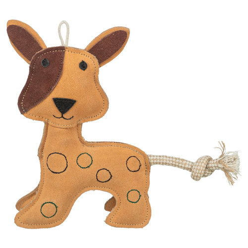 Trixie Hundespielzeug Hund stehend aus Leder braun