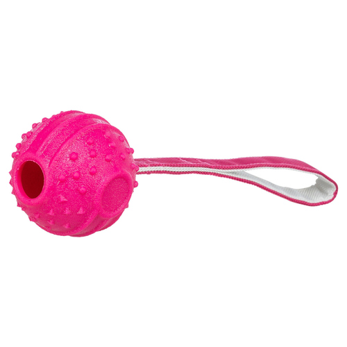 Trixie Hundespielzeug Soft & Strong Ball am Gurt pink, Maße: 27 cm