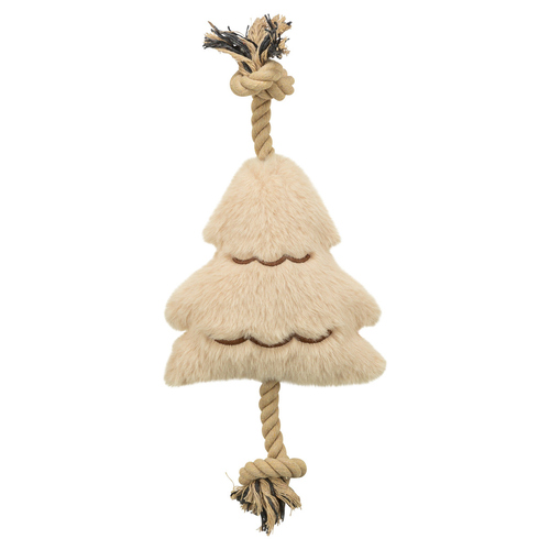 Trixie Hundespielzeug Weihnachtsbaum mit Tau beige