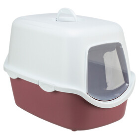 Abbildung Trixie Katzentoilette Vico mit Haube altrosa/wei