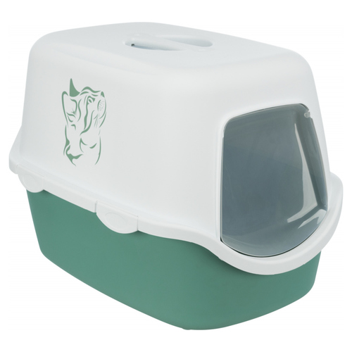 Trixie Katzentoilette Vico mit Haube grün/weiß