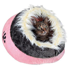 Abbildung Trixie Kuschelhhle Minou rosa/grau fr Katzen
