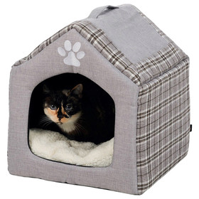 Abbildung Trixie Kuschelhhle Silas grau/creme fr Katzen
