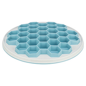 Abbildung Trixie Slow Feeding Futterplatte Hive grau/blau fr Katzen