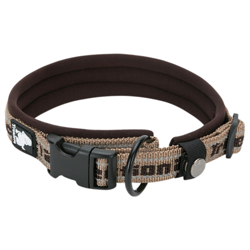TrueLove Nylon Halsband braun mit Neopren | Reflektierend