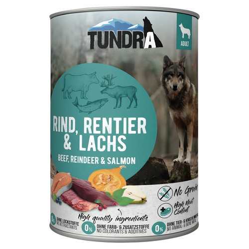 Tundra Rind, Rentier & Lachs 400 g - 6 Stück