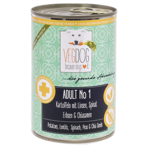 VEGDOG Adult No. 1 - 400 g - 6 Stück