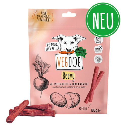 VEGDOG Beevys Rote Beete & Buchenrauch 80 g