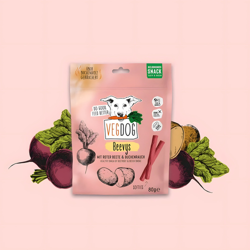 VEGDOG Beevys Rote Beete & Buchenrauch 80 g