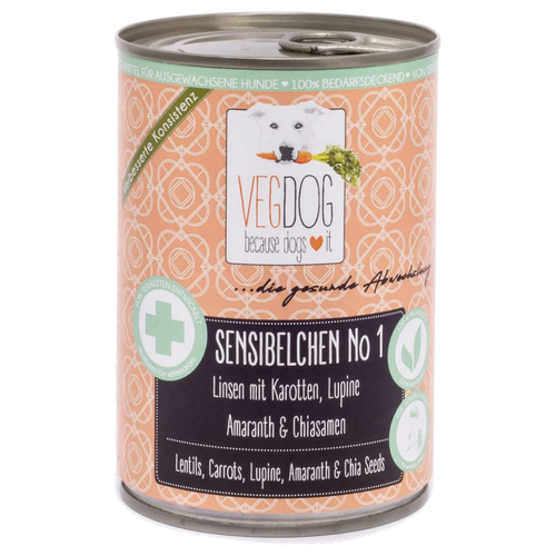 VEGDOG Sensibelchen No. 1 400 g - 6 Stück