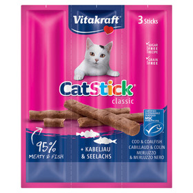 Abbildung Vitakraft Cat Stick mini + Kabeljau & Seelachs 20 x 18 g