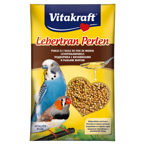 Vitakraft Lebertran Perlen für Sittiche und Exoten - 20 g