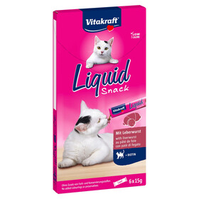 Abbildung Vitakraft Liquid Snack Leberwurst + Biotin 6 x 15 g