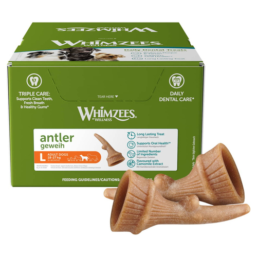 Whimzees Antler/Geweih L - 22 Stück