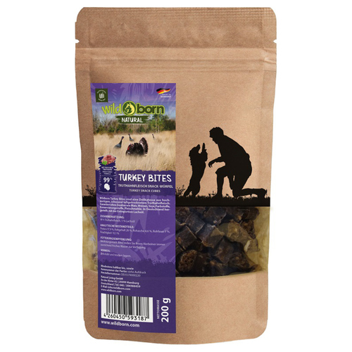 Wildborn Natural Turkey Bites Truthahnfleisch Snack-Würfel 200 g