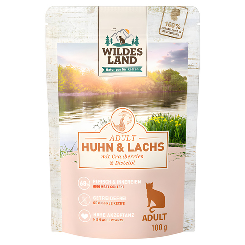Wildes Land Huhn und Lachs mit Cranberries 100 g