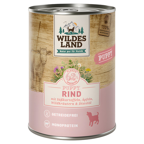Wildes Land Puppy Rind Süßkartoffeln & Äpfeln 400 g