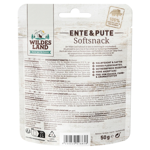 weitere Abbildung Wildes Land Softsnack Ente & Pute 50 g