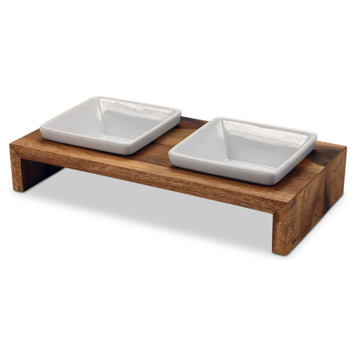 Wolters Futterstation Meshidai Doppelnapf True teak, Größe: M