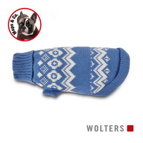 Abbildung Wolters Norweger Pullover fr Mops & Co. sky blue/riverside blue
