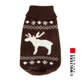 Abbildung Wolters Strickpullover Elch braun/wei
