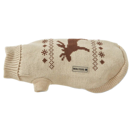 weitere Abbildung Wolters Strickpullover Elch für Mops & Co. beige/braun