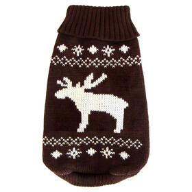 Abbildung Wolters Strickpullover Elch für Mops & Co. braun/weiß