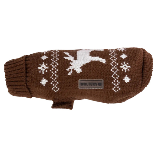 weitere Abbildung Wolters Strickpullover Elch für Mops & Co. braun/weiß