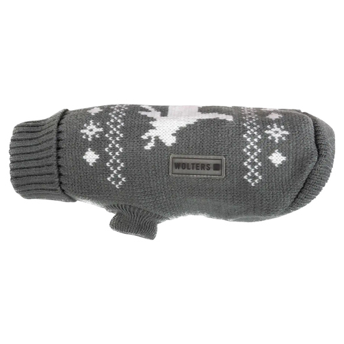 weitere Abbildung Wolters Strickpullover Elch fr Mops & Co. grau/wei