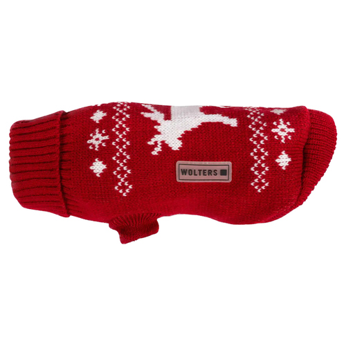 weitere Abbildung Wolters Strickpullover Elch fr Mops & Co. rot/wei