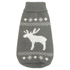 Abbildung Wolters Strickpullover Elch grau/wei