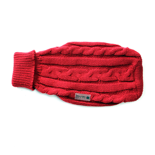 Wolters Zopf-Strickpullover rot