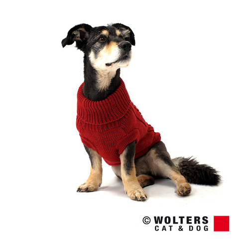 weitere Abbildung Wolters Zopf-Strickpullover rot